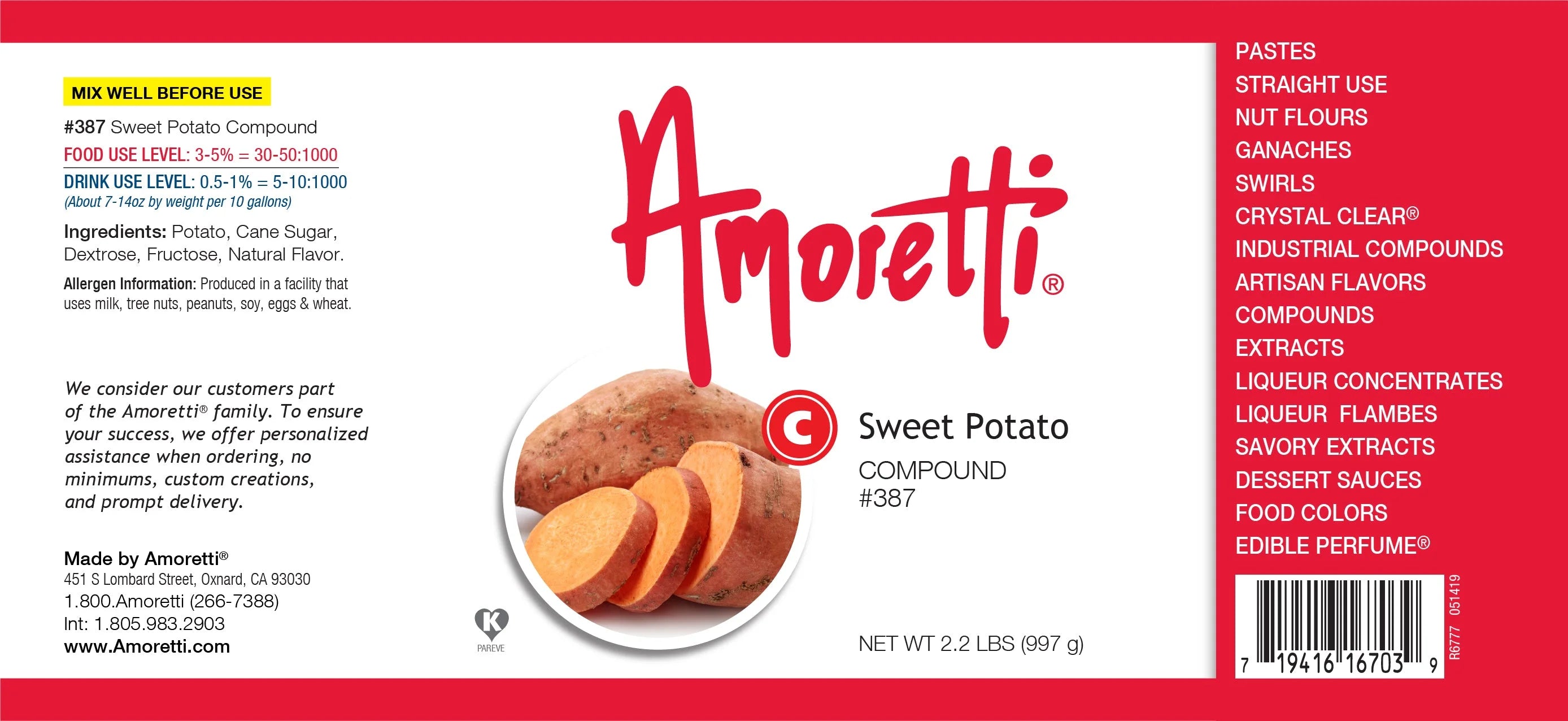 Sweet Potato Compound 8 oz Natural Flavors D50786