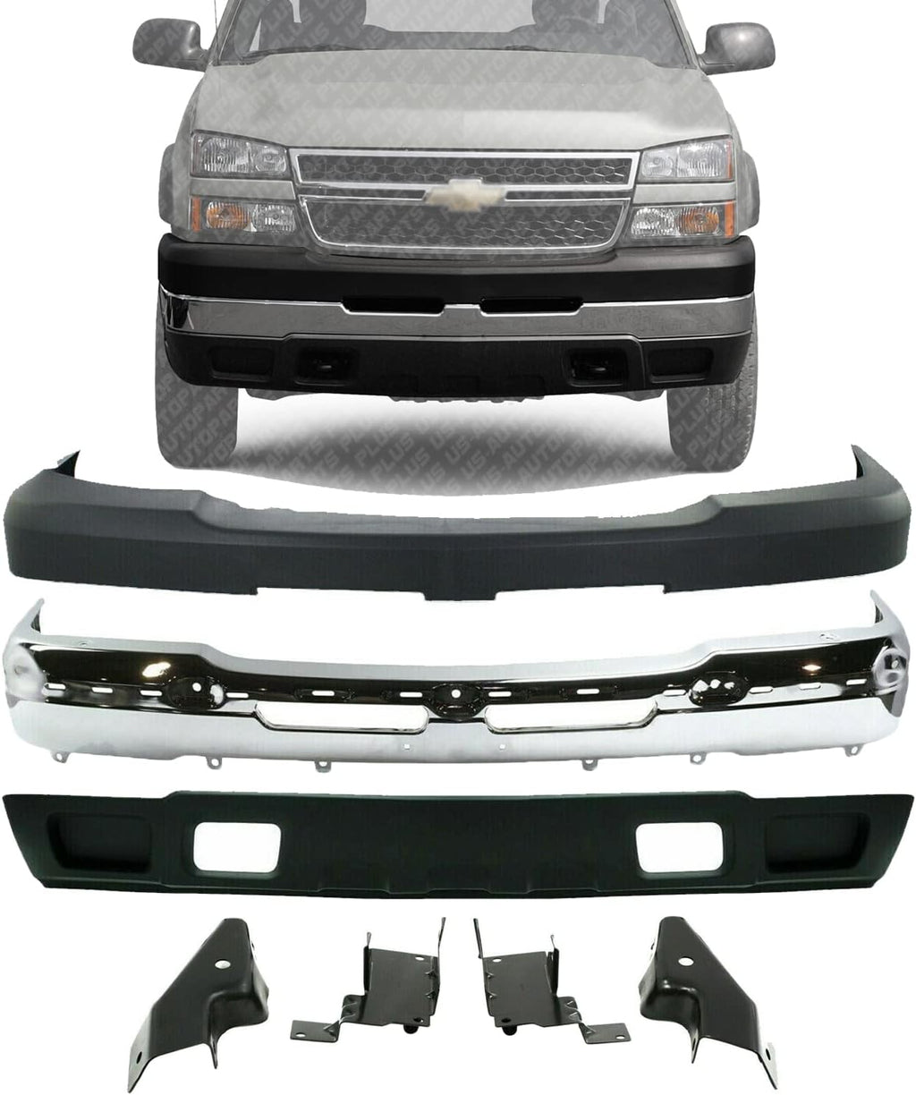 Front Bumper Chrome Steel Set G43559