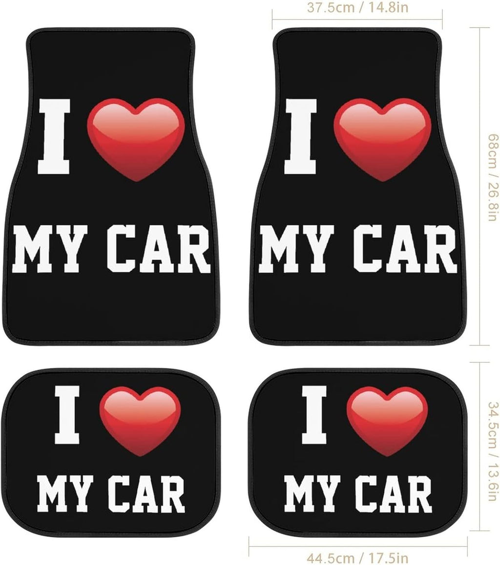 4 Pieces Black with Red Car Mats E390323