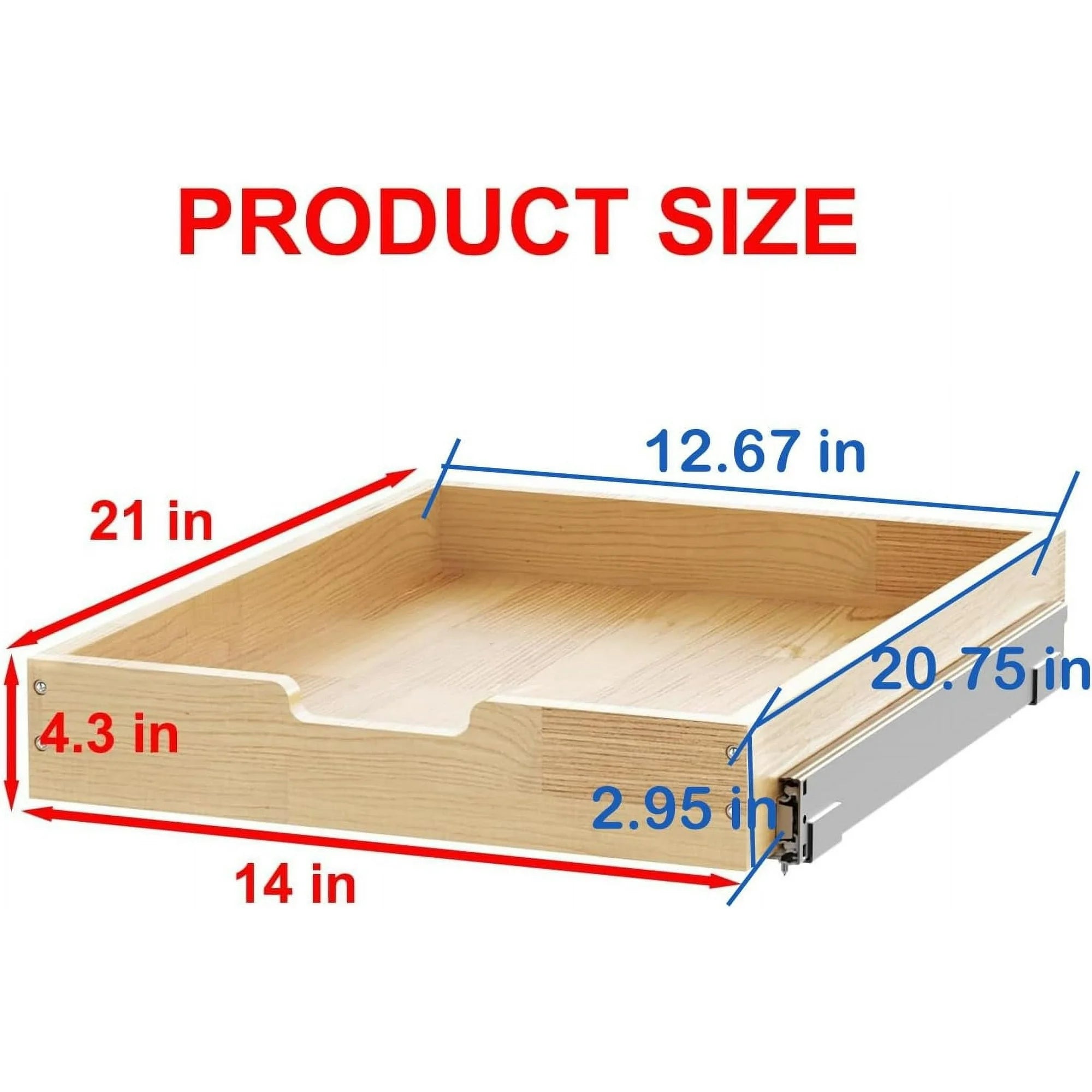 Wood Pull Out Cabinet Organizer 14W x 21D U9141