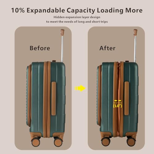 Black 20-Inch Hardside Carry On Luggage with Spinner Wheels TSA Lock S53933