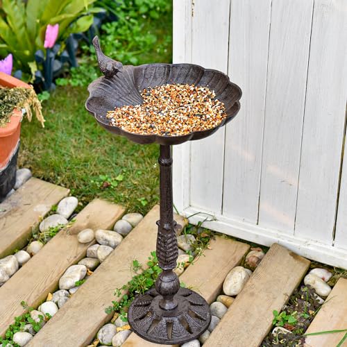 Heavy Duty Cast Iron Tall Bird Bath J4857