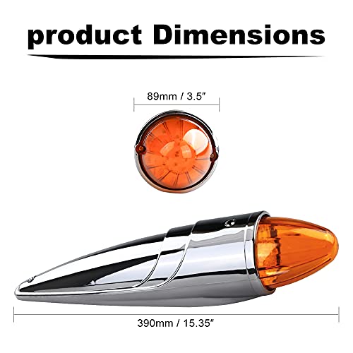5PCS Amber LED Cab Marker Lights for Heavy Duty Truck V7968