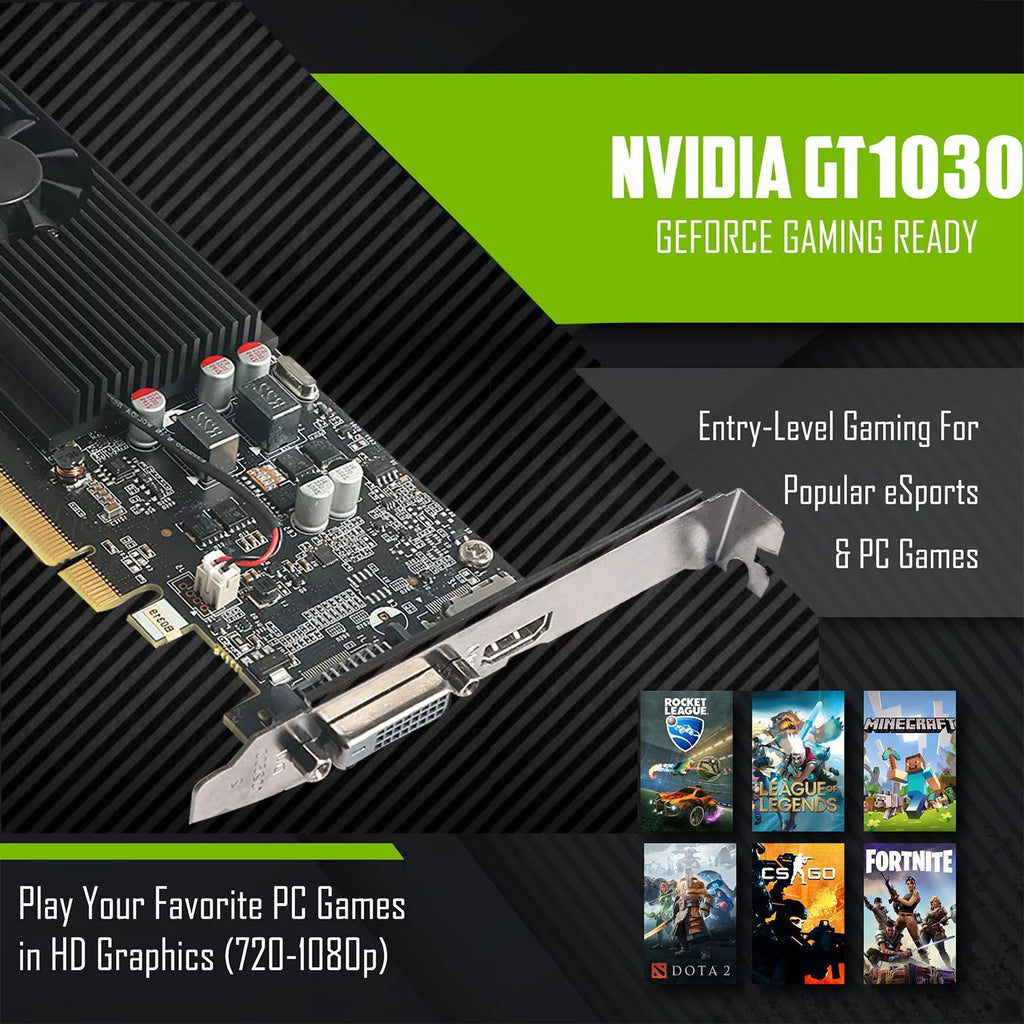 Restored Gaming Desktop PC, Intel Core i5 4th Gen, GT 1030 Graphics, 16GB RAM, 240GB SSD 2TB HDD, 24 Inch Monitor, Win 10 Pro (Refurbished) P26156