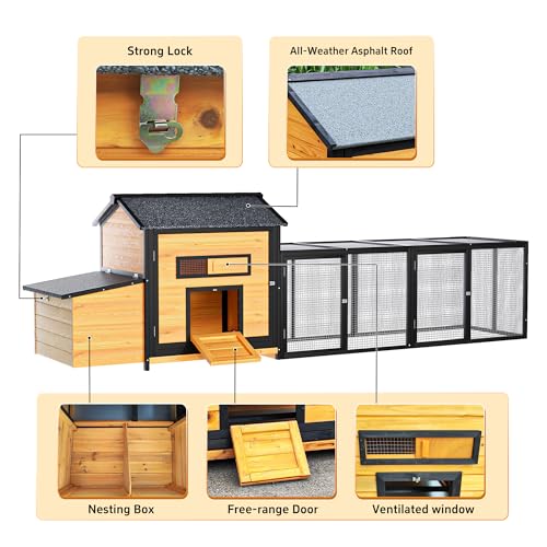 Extra Large Outdoor Chicken Coop with Nesting Box & Leak-Proof Tray L47657