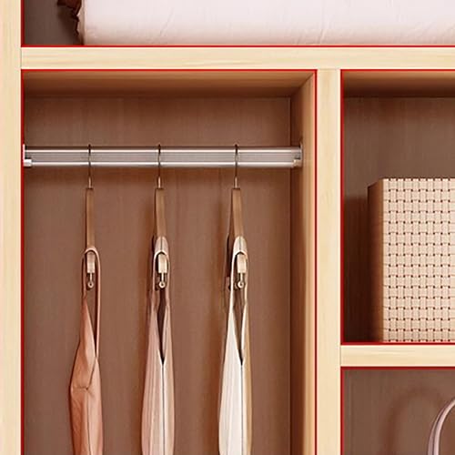 Natural Tall Wood Armoire Wardrobe with Sliding Door D1924